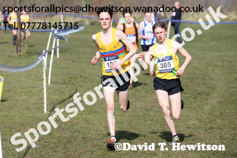 Mens under-20s 2016 Inter Counties Cross Country Champs. and Cross Challenge Final, Cofton Park, Birmingham. Photo: David T. Hewitson/Sports for All Pics
